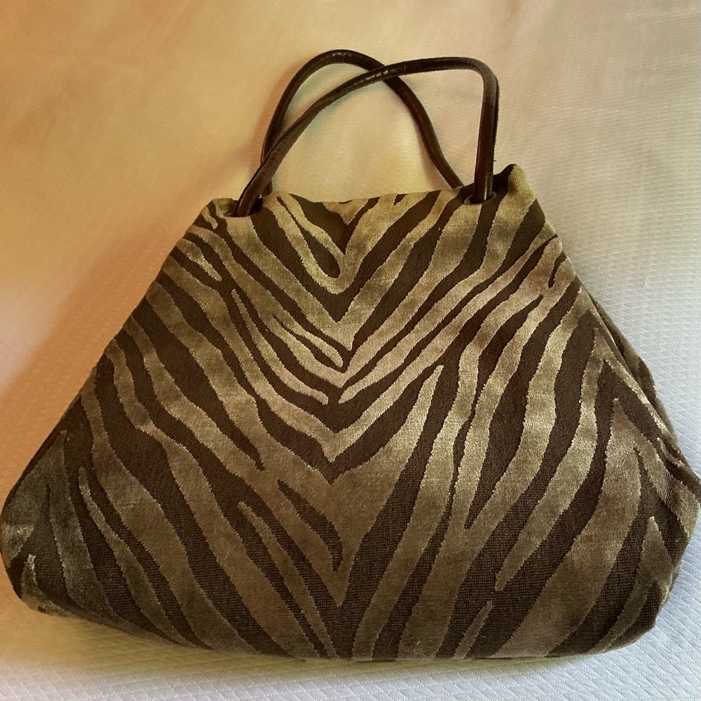 Zebra Print Tan and Brown Women's Bag